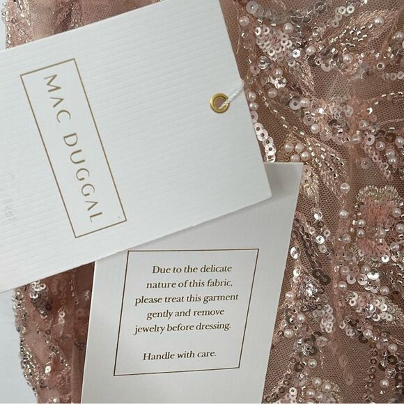 Mac Duggal 20559 Corset Bodice Floral Lace Embellished Gown, Pink, Plus Size 14 - Picture 15 of 15